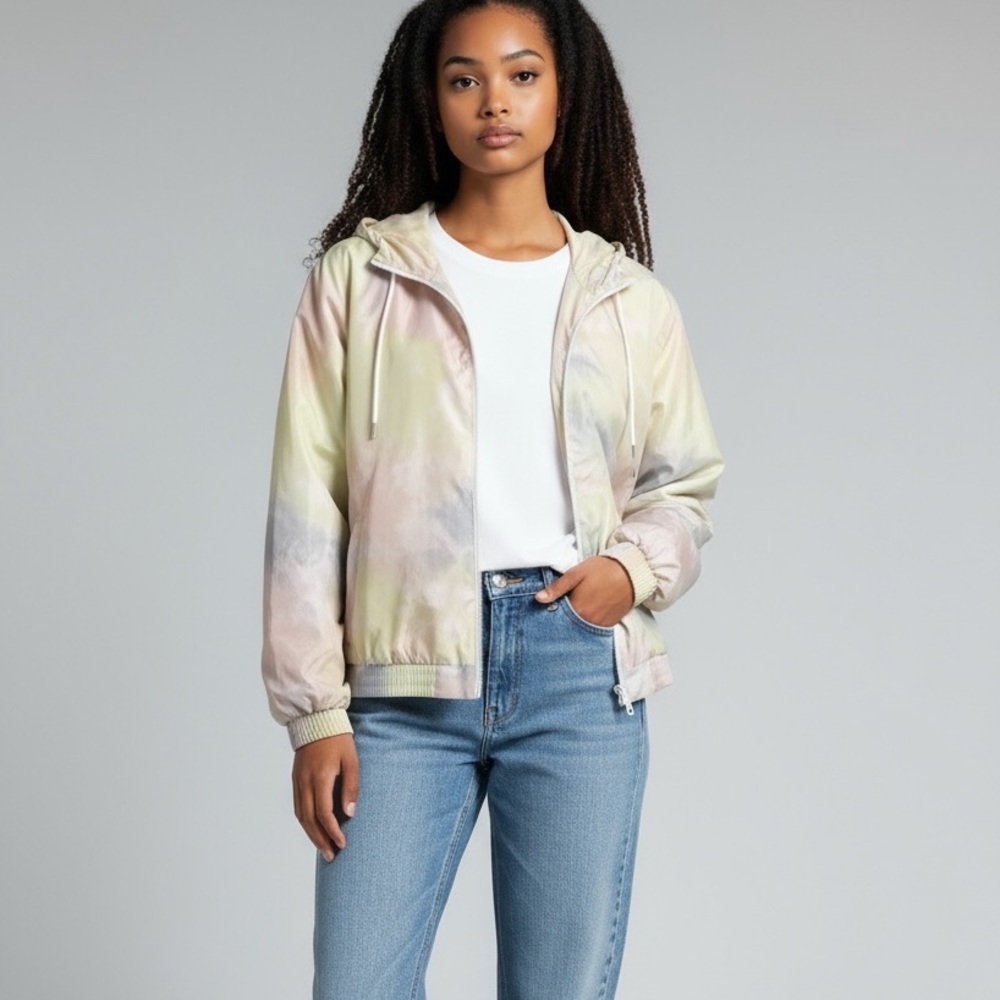 Pink Republic Tie Dye Zipper up jacket size medium